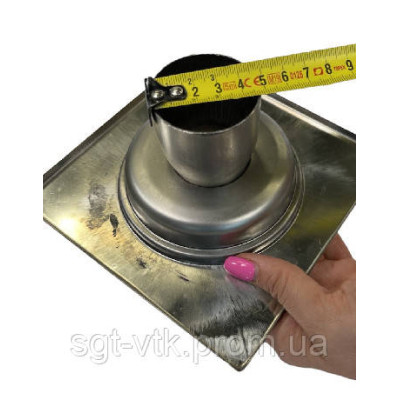 Трап из нержавеющей стали SLIM 10*10см, вертикальный, D50