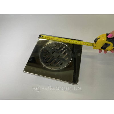 Трап из нержавеющей стали SLIM 20*20см, вертикальный, D50