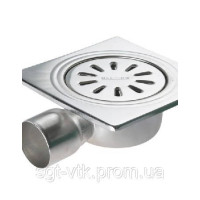 Трап из нержавеющей стали 10*10см, горизонтальный, D50