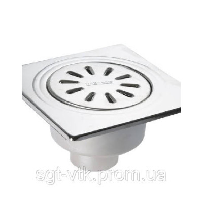 Трап из нержавеющей стали 10*10см, горизонтальный, D50