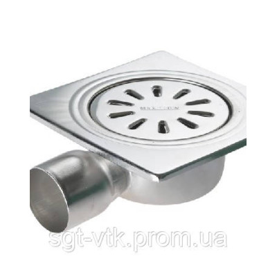 Трап из нержавеющей стали 15*15см, вертикальный, D50