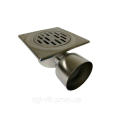 Трап из нержавеющей стали 20*20см, горизонтальный, D100