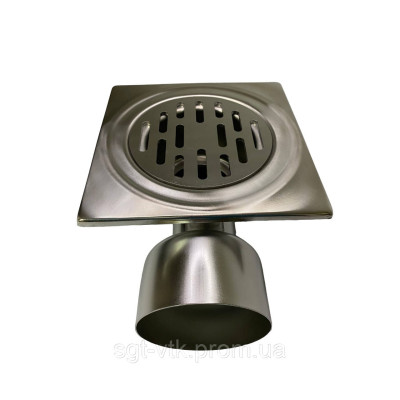 Трап из нержавеющей стали 20*20см, горизонтальный, D100
