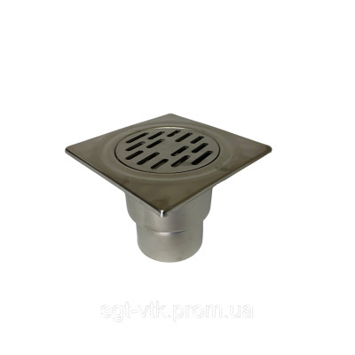 Трап из нержавеющей стали 20*20см, вертикальный, D100